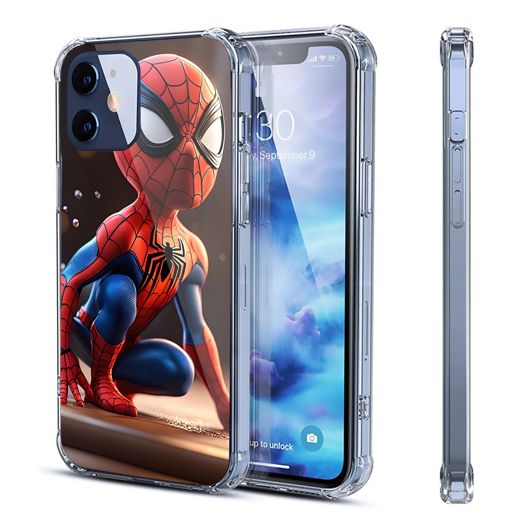 （画像用） Spider Man スパイダーマン 【iPhone 12シリーズ対応】透明スマホケース（クリアソフトケース）